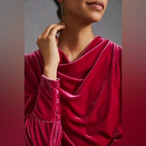 Anthropologie BTFL-life Velvet Pullover NWT Pink/Rose XXS NWT - Picture 2 of 11